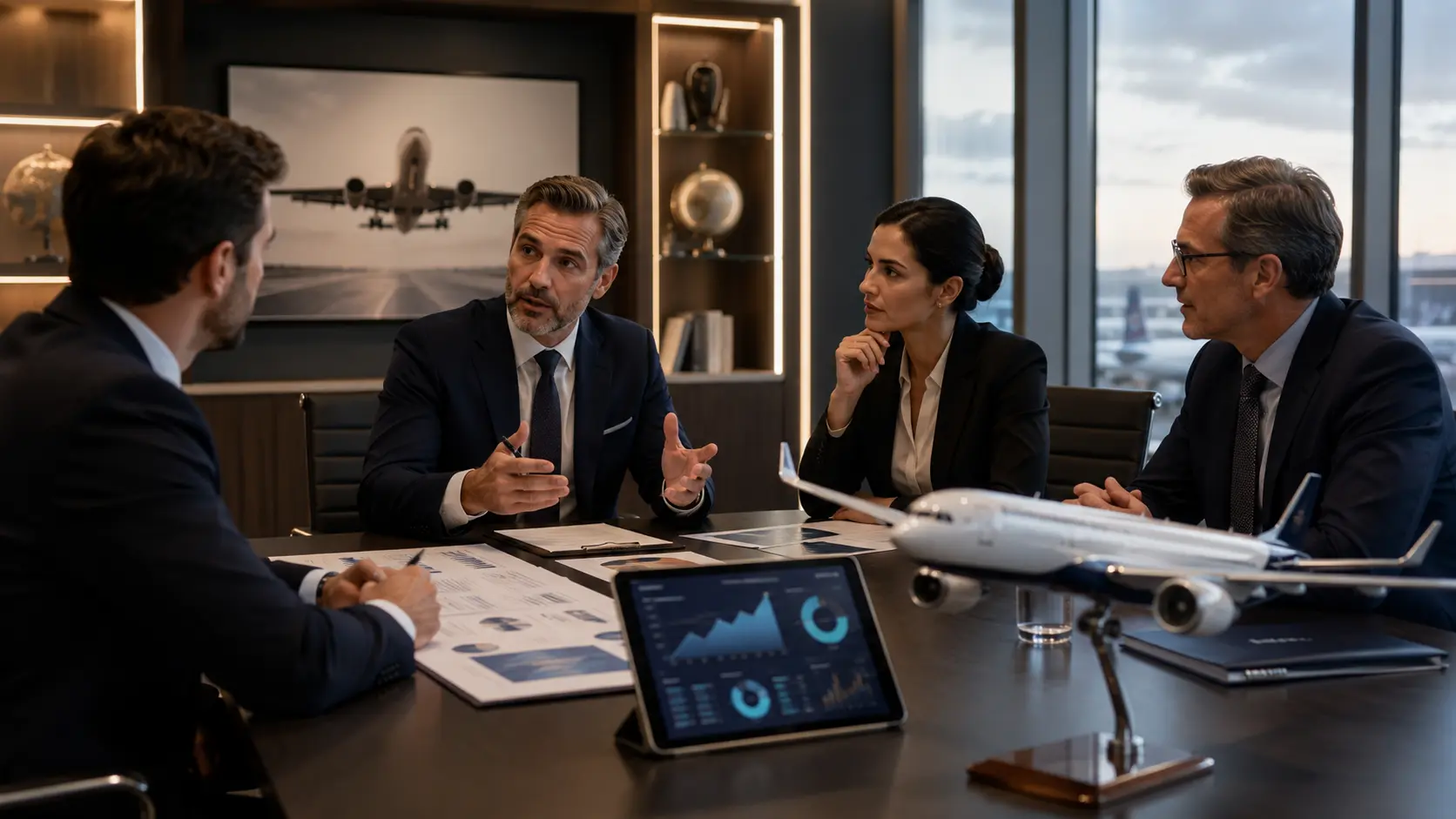 Corporate aviation account review meeting